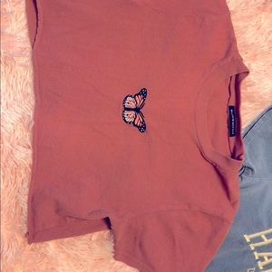 brandy melville hawaii and butterfly crop tees EUC buy 1 or both